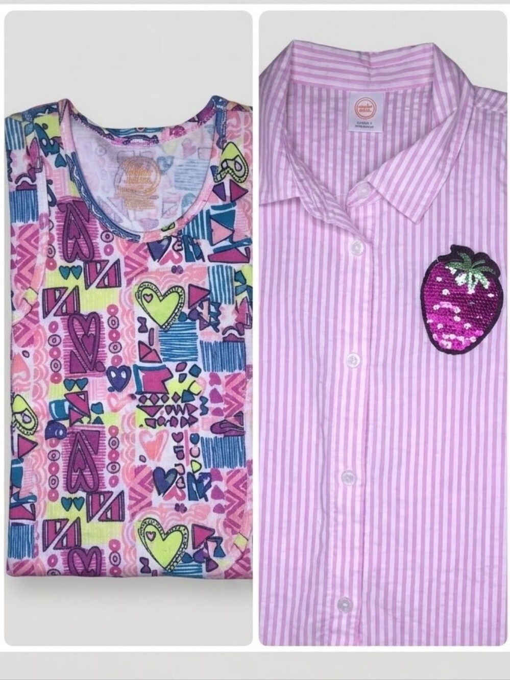 Girls Bundle 2 Tops Size L 10/12 Strawberry Tank Graffiti Rib Knit Sleeveless